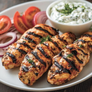 Gyro Chicken Tenders on a plate