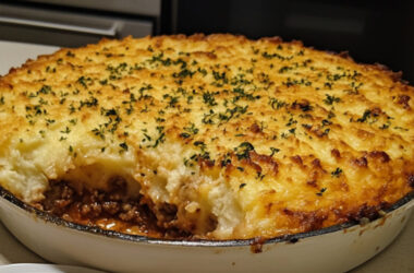 Spiced-Up Shepherds Pie on a serving plate