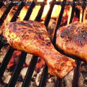 drumsticks on grill