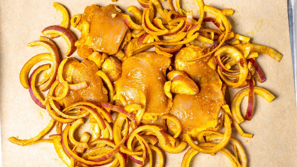 roasted chicken thighs with onions