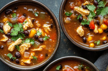 Chicken and Black Bean Soup in a bowl