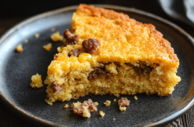 Gluten-Free Skillet Cornbread on a plate