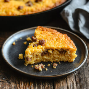 Gluten-Free Skillet Cornbread on a plate