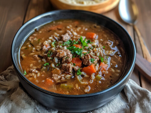 Beef and Wild Rice Soup