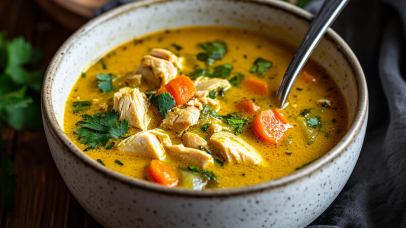 Turkey Curry Soup in a bowl