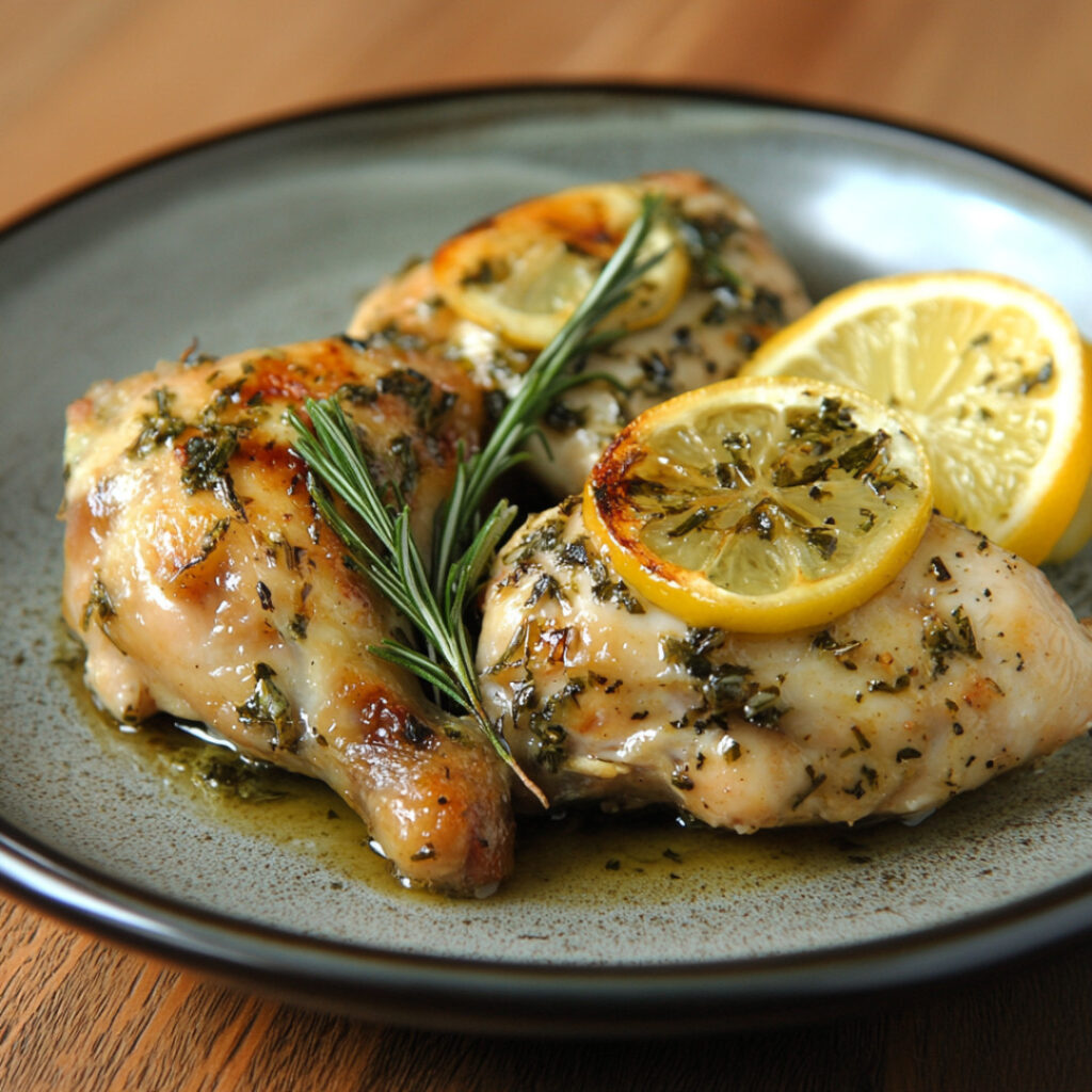 Lemon Tarragon Chicken on a plate