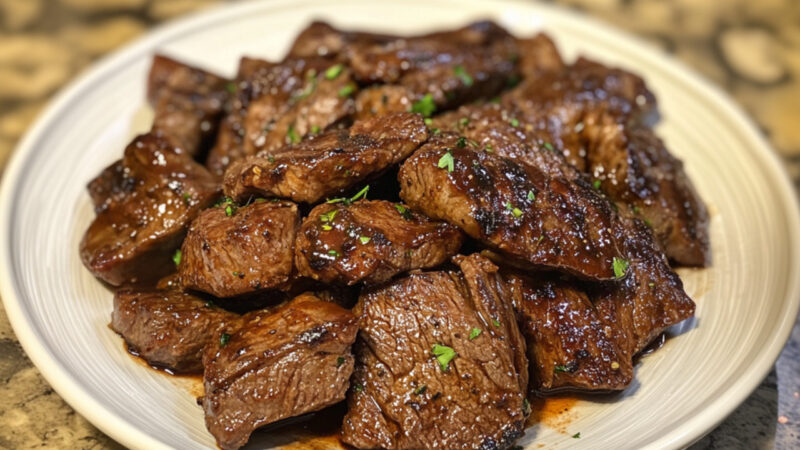 Sweet and Spicy BBQ Steak Tips