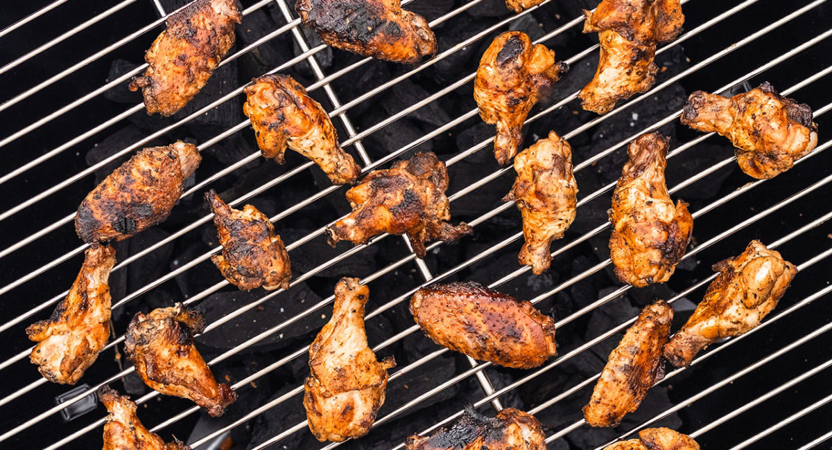 chicken wings on a grill