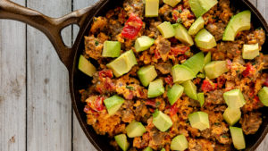 avacado and sausage