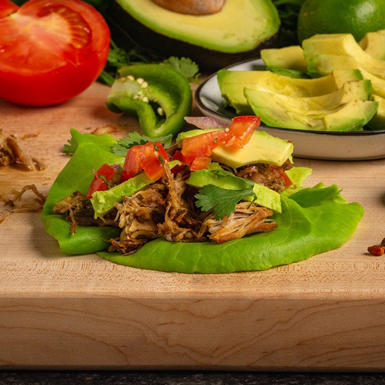 Instant Pot Pork Carnitas Lettuce Wraps with Salsa Fresca Just Cook