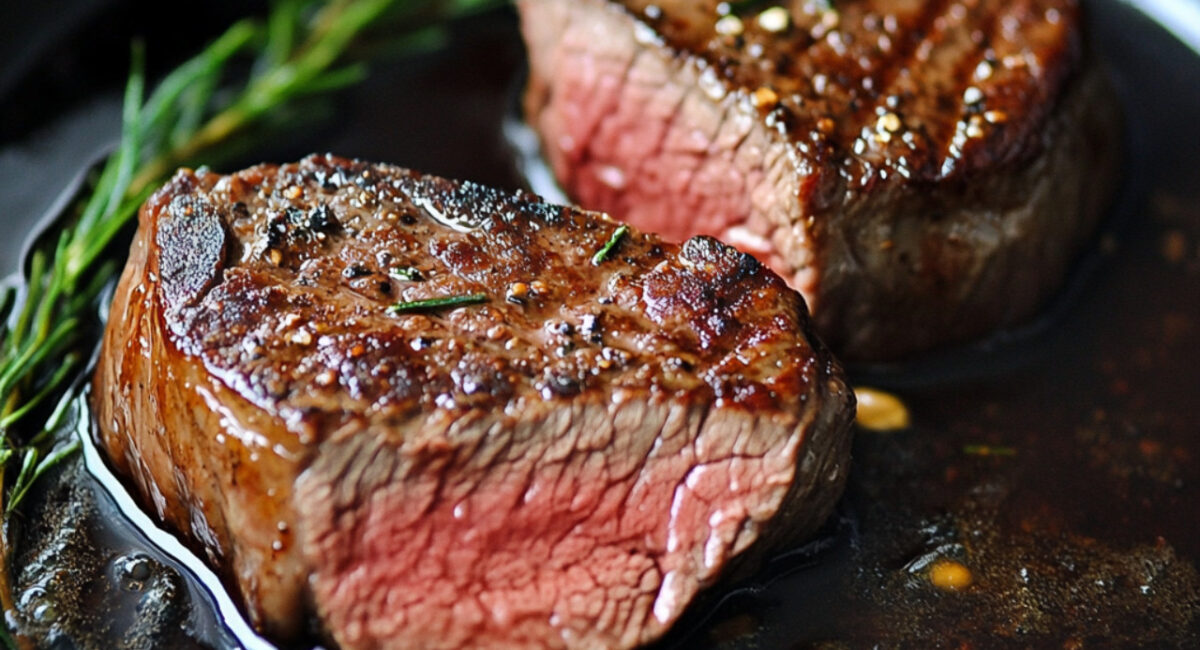 Perfect Pan-Seared Ribeye Steak on a plate