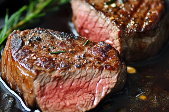 Perfect Pan-Seared Ribeye Steak on a plate