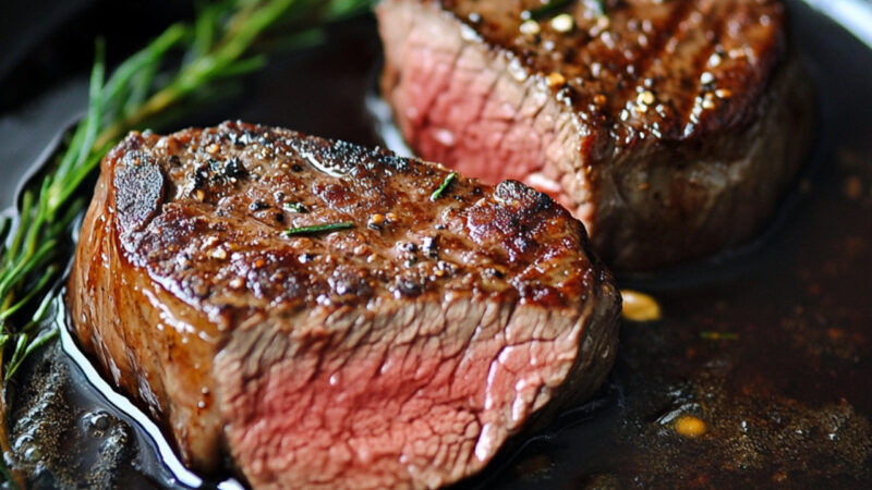 Perfect Pan-Seared Ribeye Steak on a plate