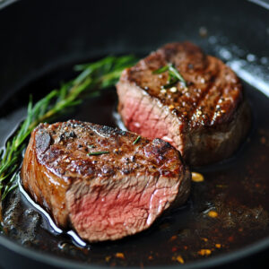 Perfect Pan-Seared Ribeye Steak on a plate