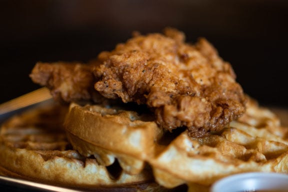 crispy fried chicken and waffles