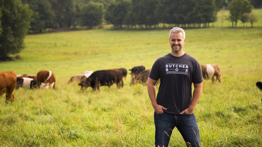 butcherbox founder mike salguero in a field
