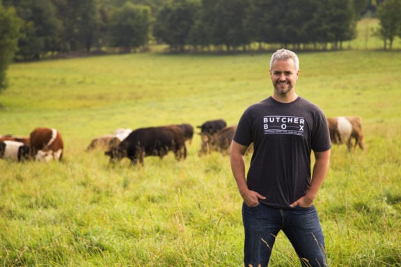 butcherbox founder mike salguero in a field