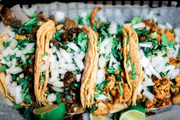 tacos on grill in summer