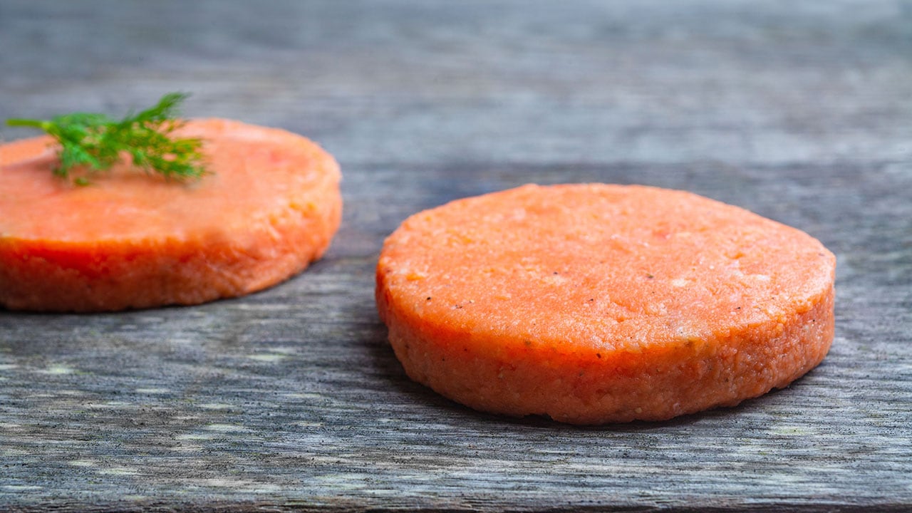 frozen salmon burger patty