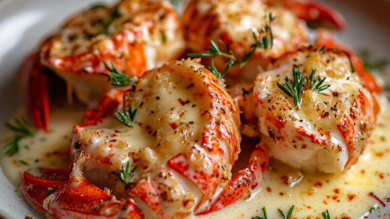 Easy Butter-Poached Lobster on a plate