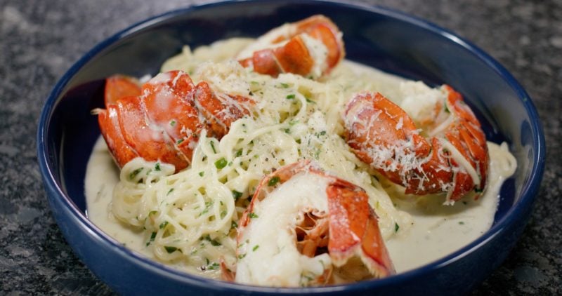 brown butter and limoncello lobster tail pasta