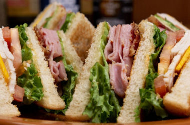BLT and sliced turkey club sandwich