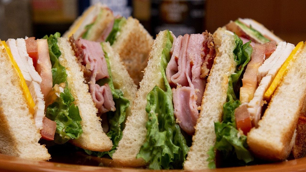 BLT and turkey club sandwich