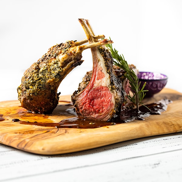 Mint And Garlic Crusted Lamb Rack With Pan Sauce Just Cook By Butcherbox