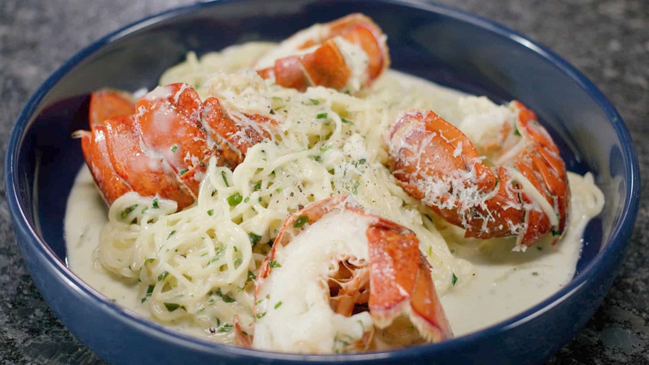 Brown butter limoncello lobster tail pasta