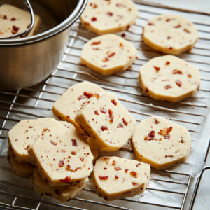 Bacon Shortbread Cookies on a baking tray