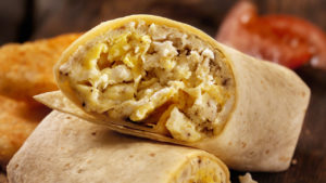 breakfast burrito eggs and cheese