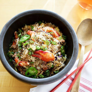 lobster fried rice in bowl