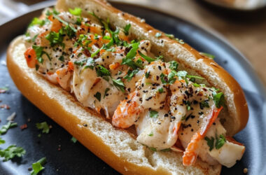 Classic Lobster Roll on a plate