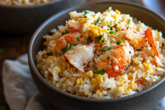 Lobster Fried Rice in a bowl