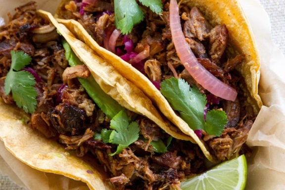 carnitas onion cilantro lime tacos