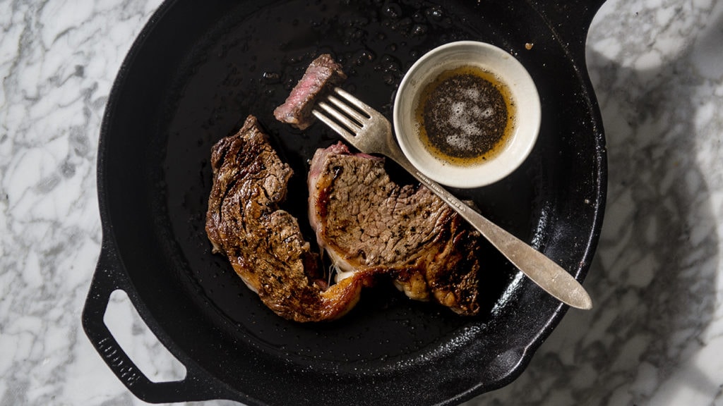 steak in cast iron