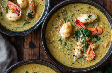 Green Curry Lobster Stew in a bowl