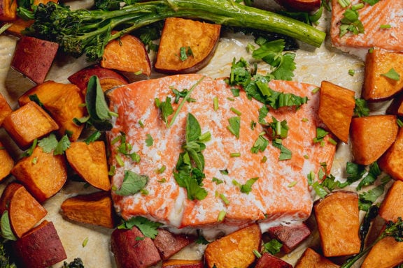 salmon and veggies