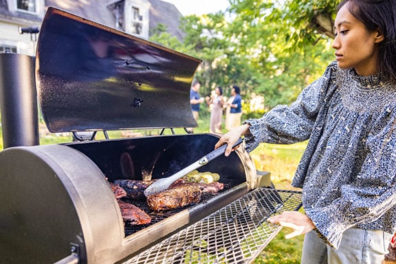 grilling outside