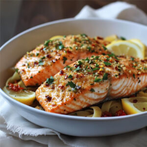 Baked Lemon Salmon in a bowl