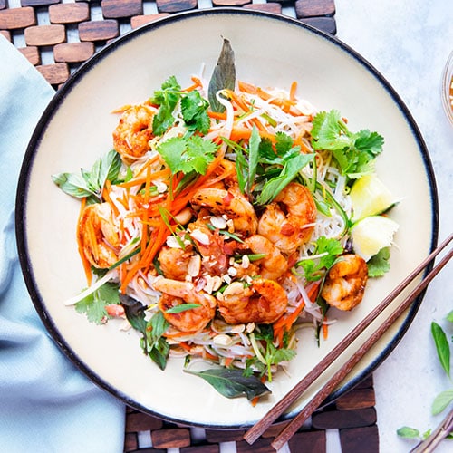 Garlic Sriracha Shrimp with Vietnamese Noodle Salad - Just Cook by ...