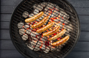 chicken sausage on grill