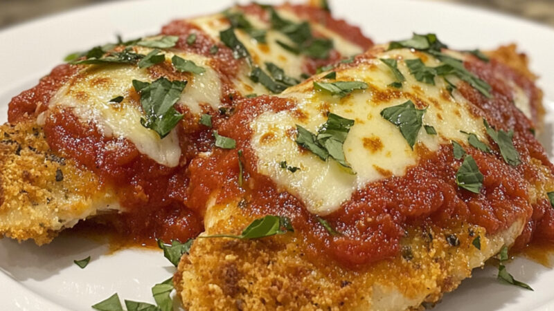 Classic Chicken Parmesan on a plate
