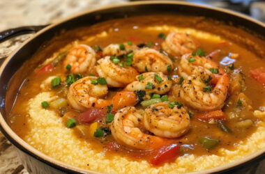 Shrimp Étouffée on a cooking pot