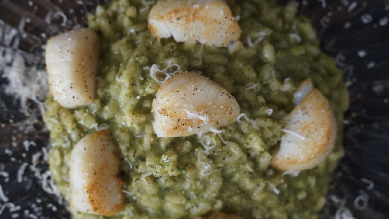 Kale Risotto with Scallops Just Cook by ButcherBox