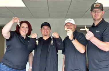 The ButcherBox Dry Ice team with their keys to our new Dry Ice Facility in Muscatine, Iowa