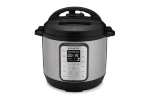 instant pot pressure cooker turned on and ready to use