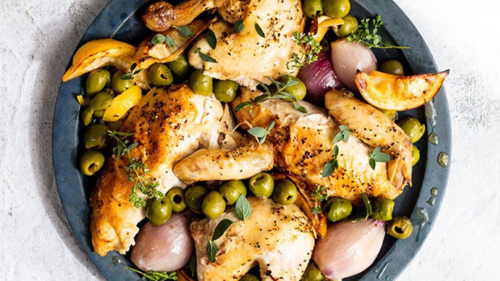 SlowRoasted Whole Chicken with Olives, Shallots and Lemon Just Cook