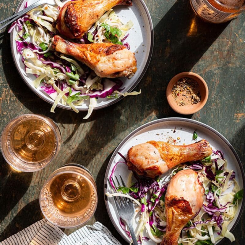 Sheet-Pan Buttermilk Drumsticks with Spiced Cabbage Slaw - Just Cook by ...