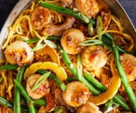 Scallops in XO Sauce with Fried Noodles